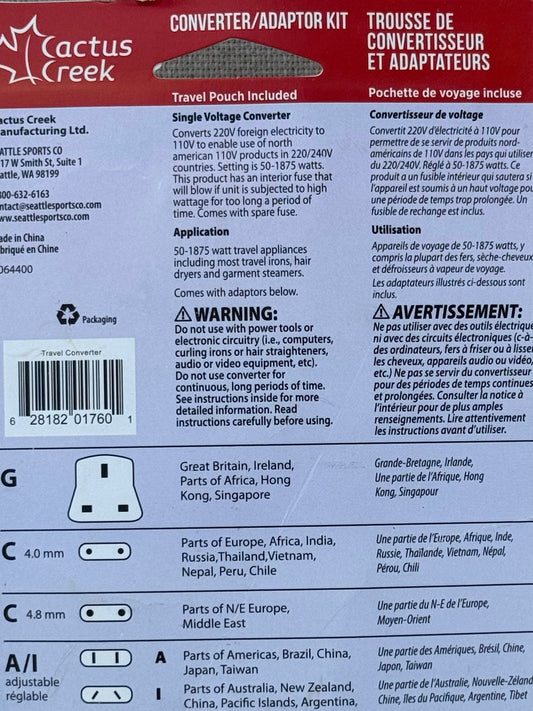 Cactus Creek - Travel Converter