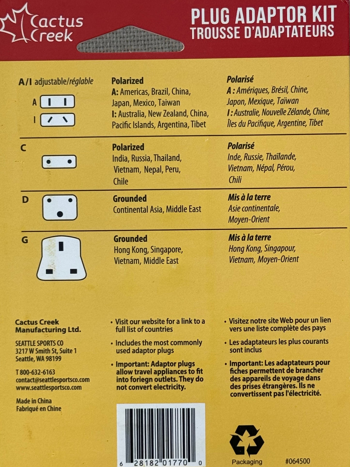 Cactus Creek - Asia Adapter Kit